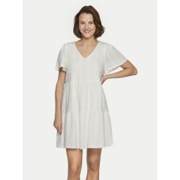 Vila Лятна рокля Libre 14095564 Екрю Regular Fit