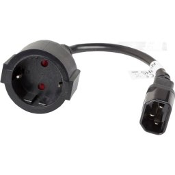 Кабел Lanberg extension power supply cable IEC 320 C14 -> Schuko (F) 20cm, black