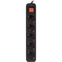 Разклонител Lanberg power strip 1.5m, 5 sockets, french with circuit breaker quality-grade copper cable, black