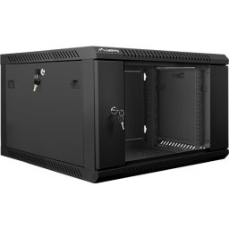Комуникационен шкаф Lanberg rack cabinet 19" wall-mount 6U / 600x600 for self-assembly (flat pack), black