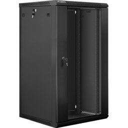 Комуникационен шкаф Lanberg rack cabinet 19" wall-mount 22U / 600x600 for self-assembly (flat pack), black