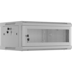 Комуникационен шкаф Lanberg rack cabinet 19" wall-mount 4U/600x450 with perforated door grey (flat pack)