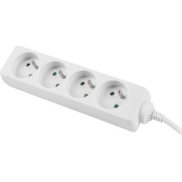 Разклонител Lanberg power strip 1.5m, 4 sockets, french quality-grade copper cable, white