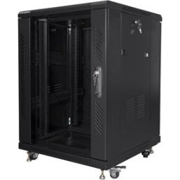 Комуникационен шкаф Lanberg rack cabinet 19" free-standing 15U/600x600 (flat pack) black