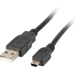 Кабел Lanberg USB MINI-B(M) -> USB-A (M) 2.0 cable 1.8m, black ferrite (Canon)