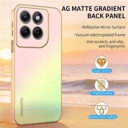 Силиконов кейс със стъклен гръб марка SINGIUZOO за Motorola Edge 70 Fusion 5G - розов градиент