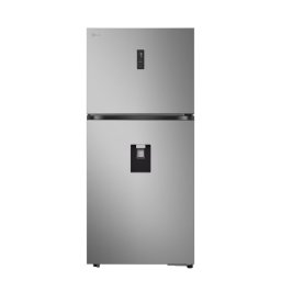 Хладилник с горен фризер LG GTFV61PYBQD, 609 л, DoorCooling+, Wi-Fi ThinQ, диспенсър за вода, Smart Inverter, клас E, Silver