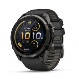 Garmin fēnix® 9 Pro, inReach® - 51 мм Carbon Gray DLC Titanium с Black/Pebble Grey силиконова каишка