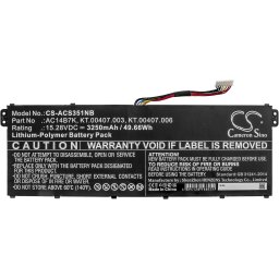 Батерия за лаптоп ACER Aspire 5 A515-41G-18Z3, Nitro 5 AN515-41-F6VS, Swift 3 SF313-51-514S, AC14B7K, LiPO 15.28V 3250 mAh CA