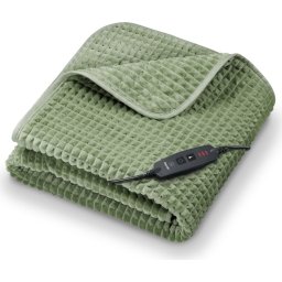 Термоподложка Beurer HD 72 Waffle Sage Green Heated overblanket; Soft and cuddly surface; Machine-washable at 30°C; 3 temp. sett