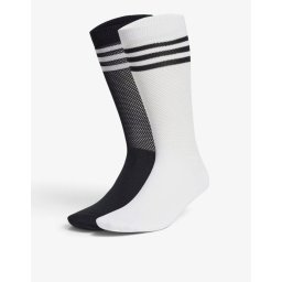 ADIDAS Textured Crew Socks 2 Pairs Black/White