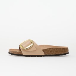 Birkenstock Madrid Big Buckle Natural Leather Patent Women High-Shine New Beige 38