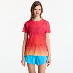 Тениска Asics x Distance Metarun Fade SS Top Pink S