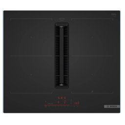 Индукционен плот с вграден аспиратор Bosch PVQ61AH26E, 60 см, 4 зони, CombiZone, PowerBoost, DirectSelect, Home Connect, Черен мат