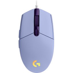 Геймърска мишка Logitech G102 LightSync, RGB, Оптична, Жична, USB, Лилав