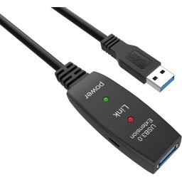 VCom Кабел удължение USB 3.0 AM / AF Active Extension Cable 5M Black - CU827A-5.0m