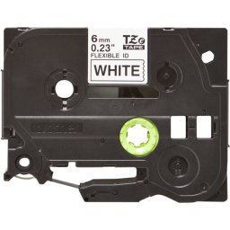 BROTHER TZEFX211 6mm BLACK ON WHITE FLEXIBLE ID
