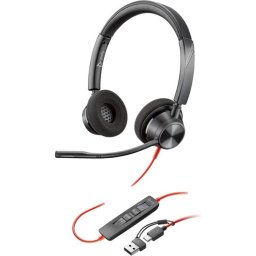 HP Poly Blackwire 3320 Stereo Microsoft Teams Certified USB-C Headset +USB-C/A Adapter