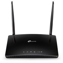 Рутер TP-Link Archer MR200, 4G, 750Mbps, 2.4GHz(300 Mbps)/5GHz(433 Mbps), Wireless AC, 3x LAN 100, 1x WAN 100, 1x SIM card, 3x вътрешни антени, 2x външни антени