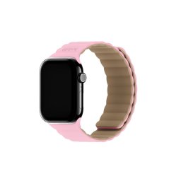 Каишка за часовник Holdit за Apple Watch 42/44/45/46/49 mm, 155-210mm, Magnet, Silicone - Розова/Бежова