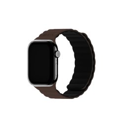 Каишка за часовник Holdit за Apple Watch 42/44/45/46/49 mm, 155-210mm, Magnet, Silicone - Кафява/Черна