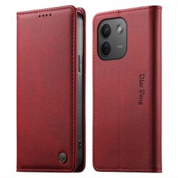 Калъф тип портмоне марка DIERFENG за Xiaomi Redmi Note 17 Pro Max 5G - червен