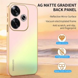 Силиконов кейс със стъклен гръб марка SINGIUZOO за Xiaomi Redmi Note 17 Pro 5G - розов градиент