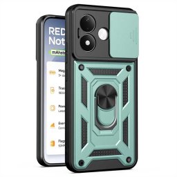 Хибриден гръб със стойка и слайдър за камера за Xiaomi Redmi Note 17 Pro 5G - зелен