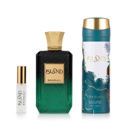 Khadlaj Island комплект Парфюмен екстракт 100 ml + Extrait de Parfum MINI 8 ml + Дезодорант 200 ml
