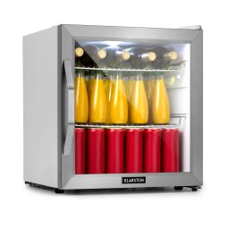 Klarstein Beersafe L Crystal White, хладилник, E, LED, 2 метални решетки, стъклена врата, бял (HEA-Beersafe-L-WH)