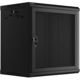 Комуникационен шкаф Lanberg rack cabinet 19" wall-mount 12U/600x450 with perforated door black (flat pack)