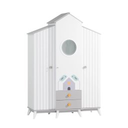 Трикрилен детски гардероб BIRD HOUSE