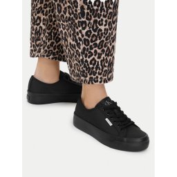 Calvin Klein Сникърси Vulc Flatform Lace Up Moire YW0YW02012 Черен