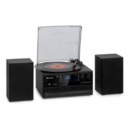 Auna Oakland DAB, ретро стерео система, DAB+/FM, BT функция, винил, CD, касетофон (10033747+ speaker)