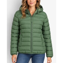 GEOGRAPHICAL NORWAY Atichoko Puffer Hoodie Jacket Green