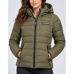 GEOGRAPHICAL NORWAY Atichoko Puffer Hoodie Jacket Khaki
