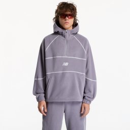 Суитшърт New Balance Trackside Polar Fleece Hoodie Off-Line Grey L