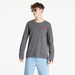 Пуловер Comme des Garçons PLAY Red Heart Crewneck Jumper Mid Grey XL