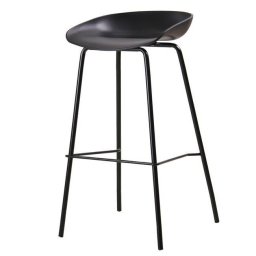 Бар стол Пенто 511, черен с черни метални крака
