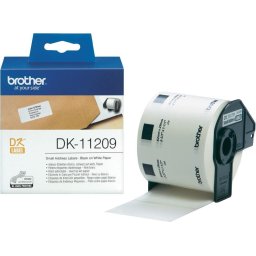 Консуматив Brother DK-11209 Small Address Paper Labels, 29mmx62mm, 800 labels per roll, (Black on White)