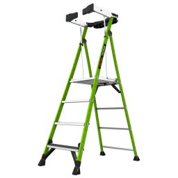 Стълба с платформа от фибростъкло Little Giant Fortress 4 стъпала и защитно ограждение