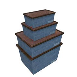 Комплект кутии за съхранение TREND BOX DENIM, 4 броя