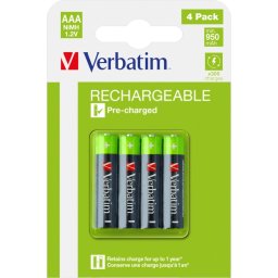 Батерия Verbatim RECHARGEABLE BATTERY AAA 4 PACK / HR03