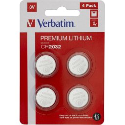 Батерия Verbatim LITHIUM BATTERY CR2032 3V 4 PACK