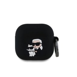 Оригинален силиконов калъф Karl Lagerfeld 3D Logo NFT Karl & Choupette с карабинер за Apple AirPods 4