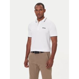 BOSS Тениска с яка и копчета Paddy Pro 50469102 Бял Regular Fit