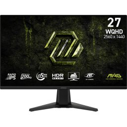 MSI MAG 275F E20 Gaming Monitor, 27" 200Hz, FHD (1920x1080) 16:9, Rapid IPS Anti-glare, 0.5ms, 300nits, 1000:1, 178/178, Ad