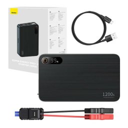 Външна батерия /power bank/ Baseus Super Energy Pro Plus (C00245700111-00), 12 000mAh, черна, 2x USB-A, 1x USB-C, LED фенер, JumpStarter за автомобил