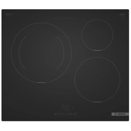 Индукционен плот за вграждане Bosch PIJ61ABB5E, 60 см, 3 индукционни зони, 17 степени на мощност, PowerBoost, TouchSelect, Черен