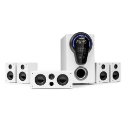 Auna Areal 525 DG, 5,1 система за домашно кино, 125 W RMS, оптична букса, BT, USB, SD, AUX, дистанционно управление (H9808Sub.+H5188Sat)